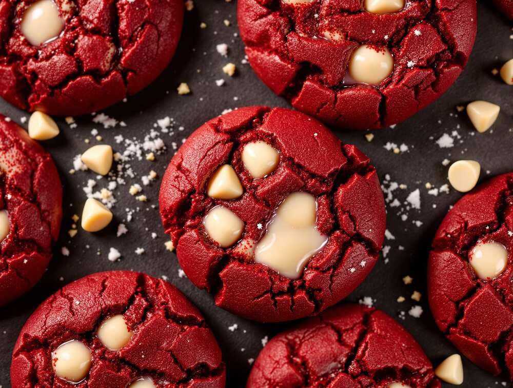 Red velvet white chocolate cookies